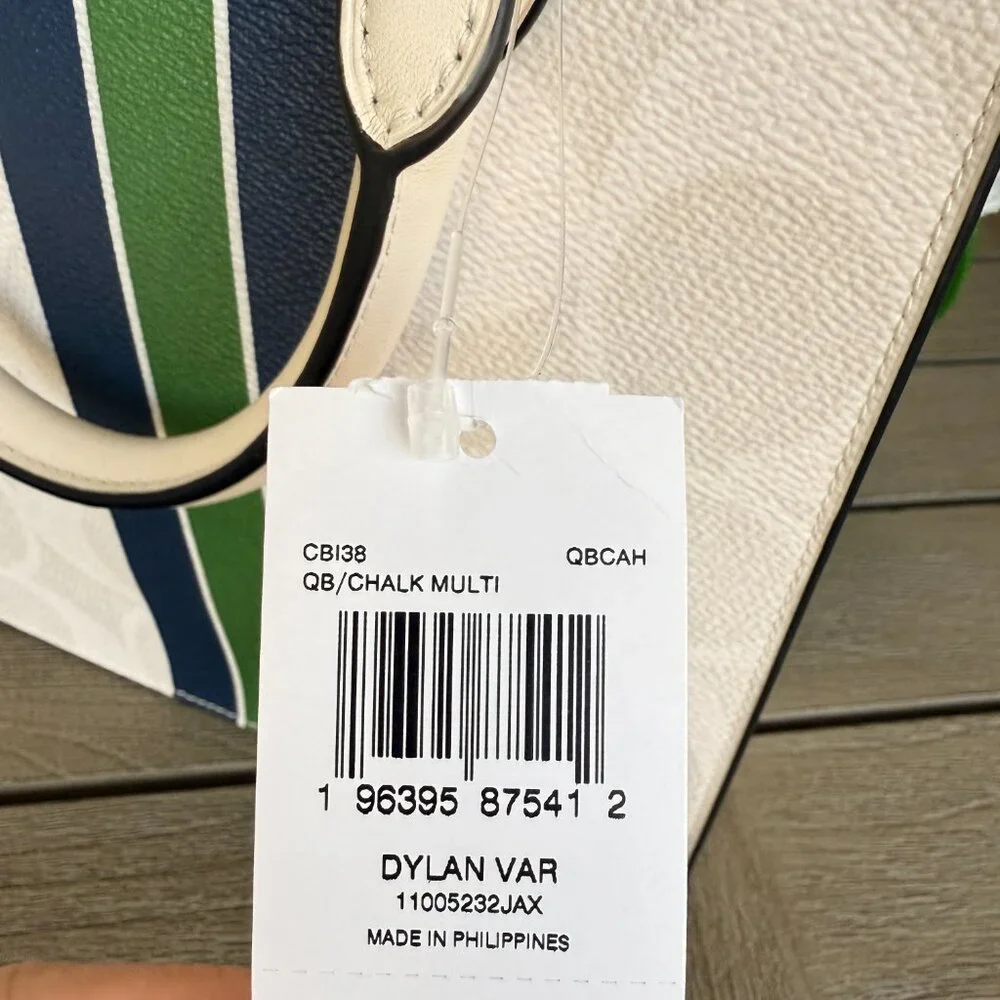 Coach Men's Dylan Tote Bag In Signature Canvas With Varsity CBI38 QB/Chalk Multi - Picture 6 of 9